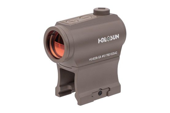 Holosun FDE HE403B-GR Elite Green Dot Sight has multi-layer reflective glass